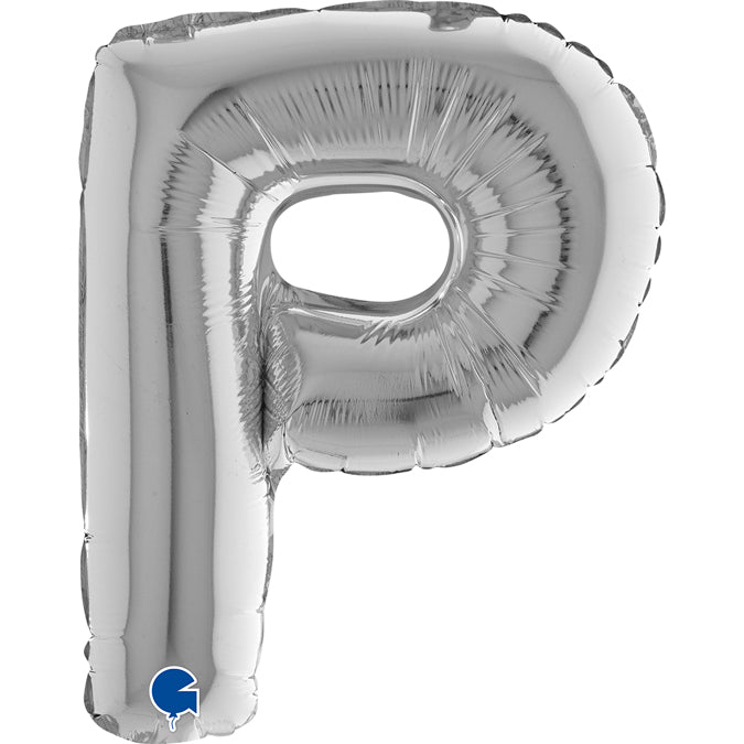 Buchstabe P Silber Folienballon - 36 cm