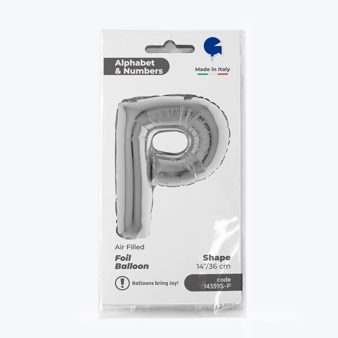 Buchstabe P Silber Folienballon - 36 cm