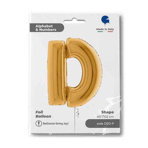 Buchstabe D Gold Folienballon - 102 cm