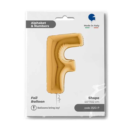 Buchstabe F Gold Folienballon - 102 cm