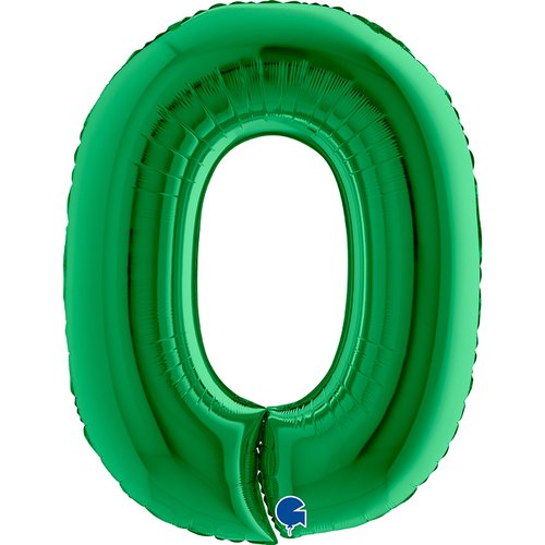 Zahl 0 Grün Folienballon -102cm