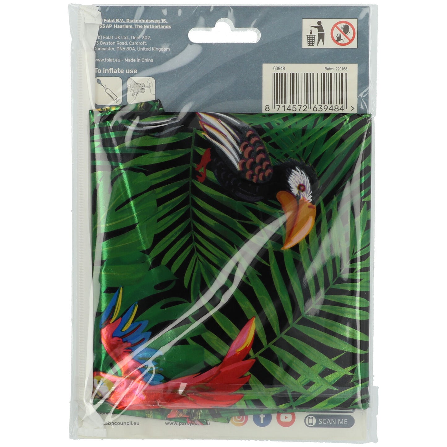 Zahl 8 Jungle Vibe Stehender Folienballon