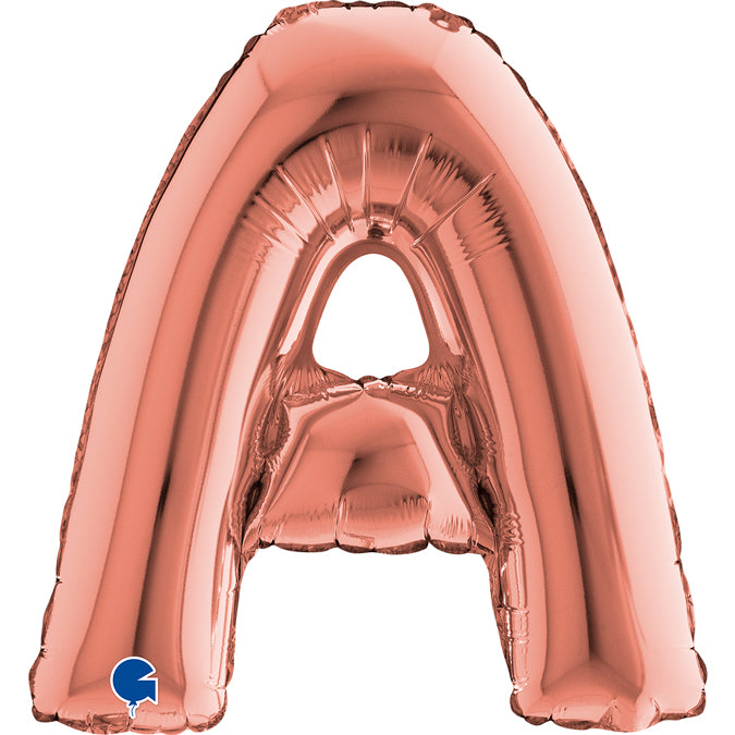 Buchstabe A Roségold Folienballon - 36 cm