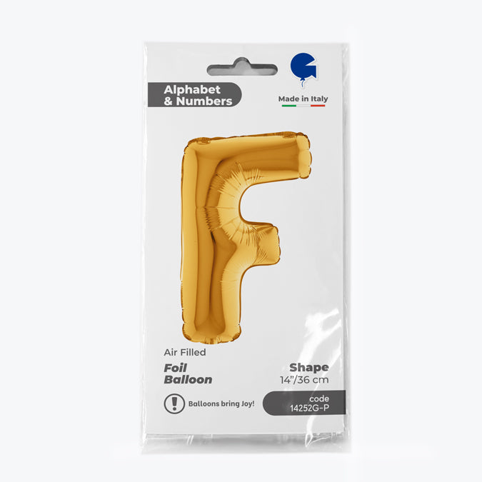 Buchstabe F Gold Folienballon - 36 cm