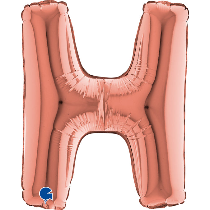 Buchstabe H Roségold Folienballon - 36 cm