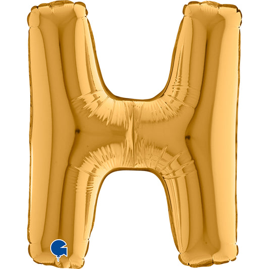 Buchstabe H Gold Folienballon - 36 cm