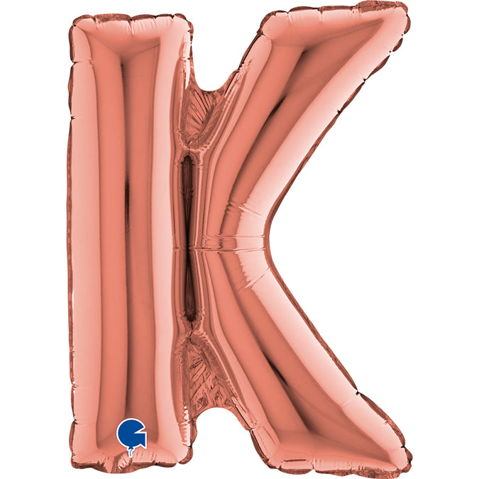 Buchstabe K Roségold Folienballon - 36 cm