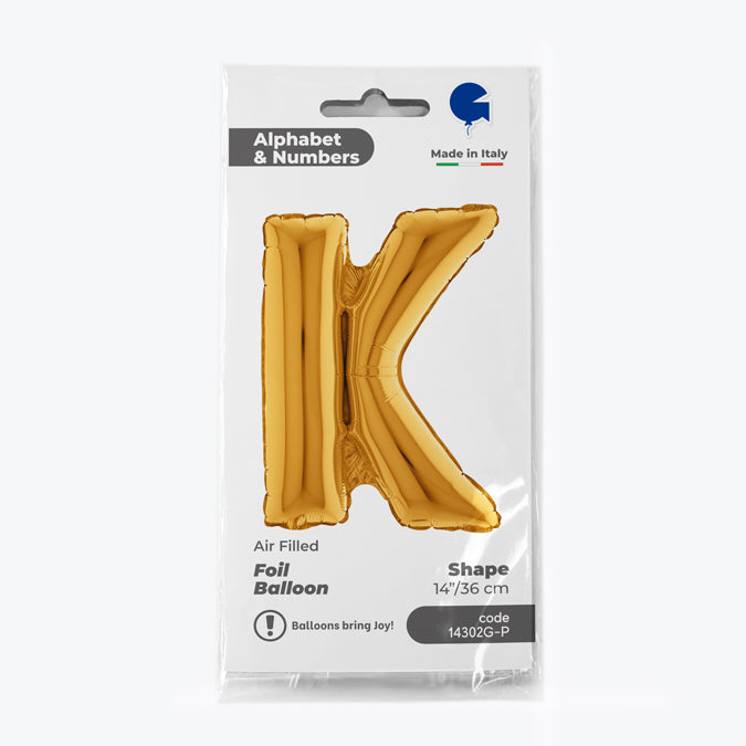 Buchstabe K Gold Folienballon - 36 cm