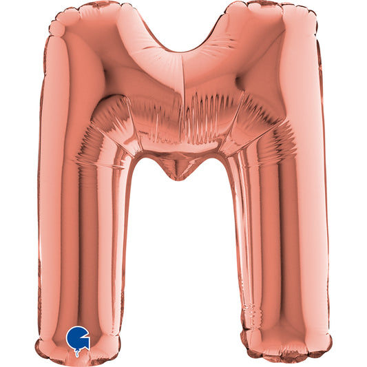 Buchstabe M Roségold Folienballon - 36 cm