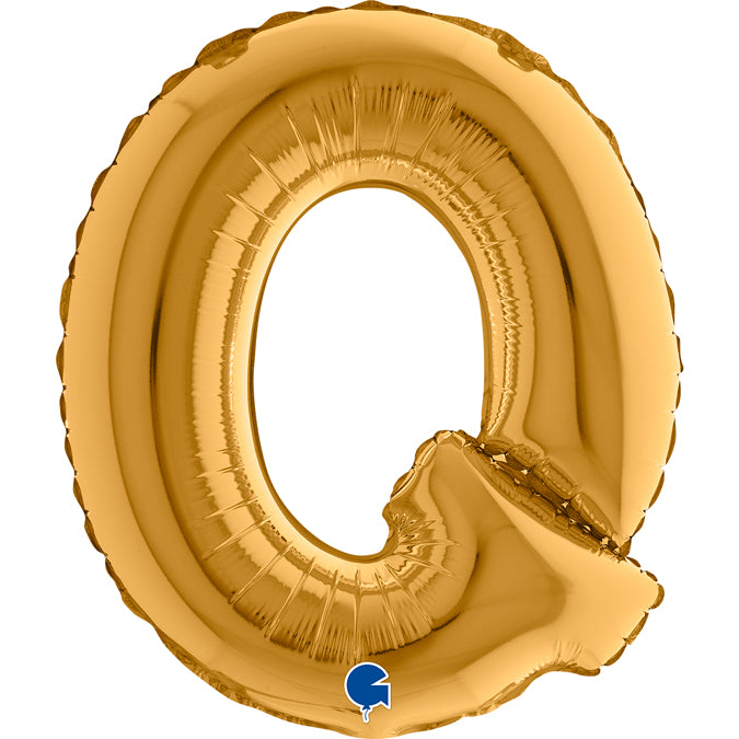 Buchstabe Q Gold Folienballon - 36 cm