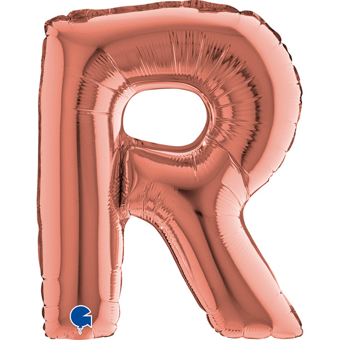 Buchstabe R Roségold Folienballon - 36 cm