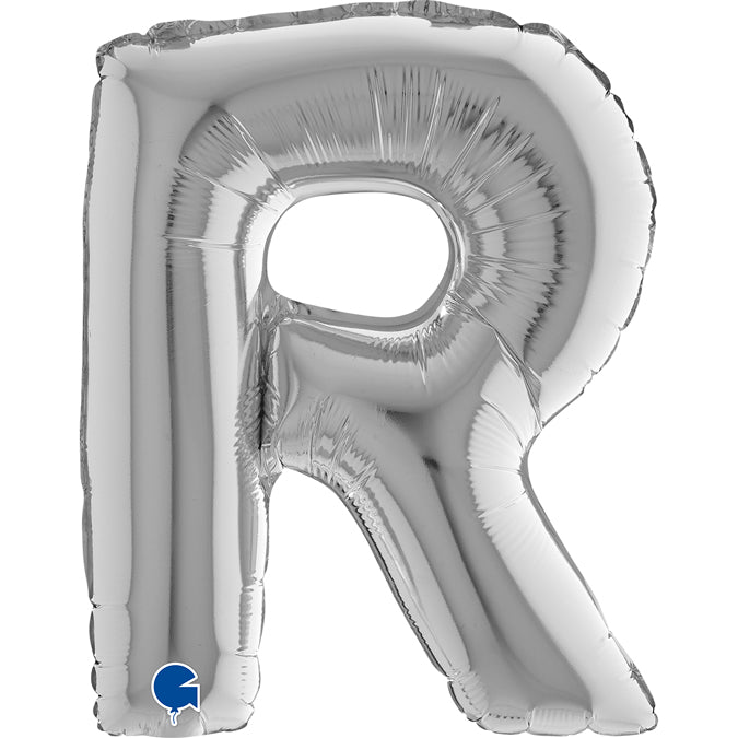 Buchstabe R Silber Folienballon - 36 cm