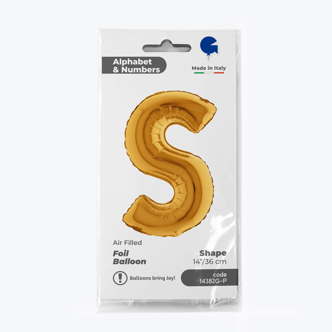 Buchstabe S Gold Folienballon - 36 cm