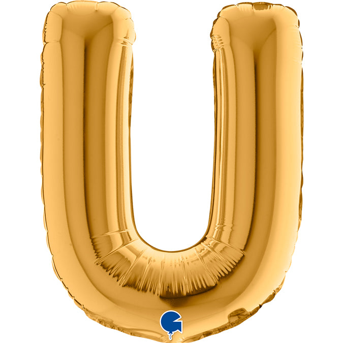 Buchstabe U Gold Folienballon - 36 cm