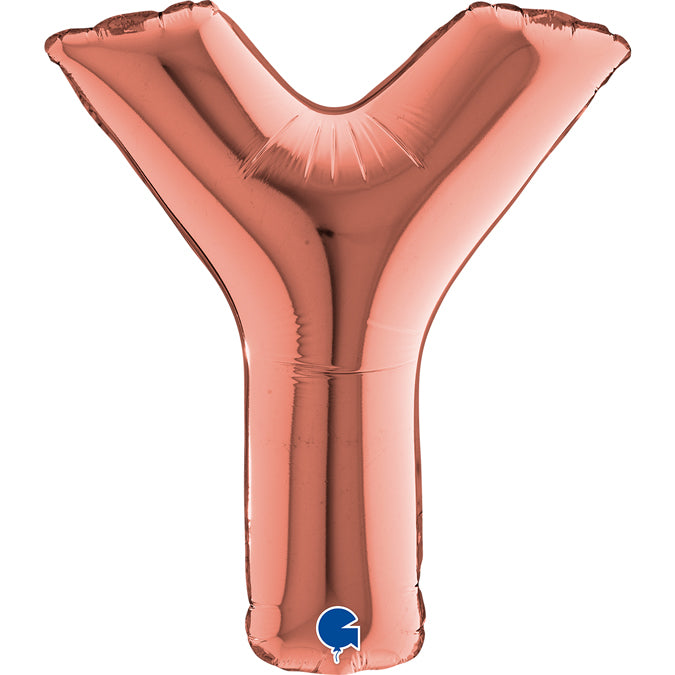 Buchstabe Y Roségold Folienballon - 36 cm