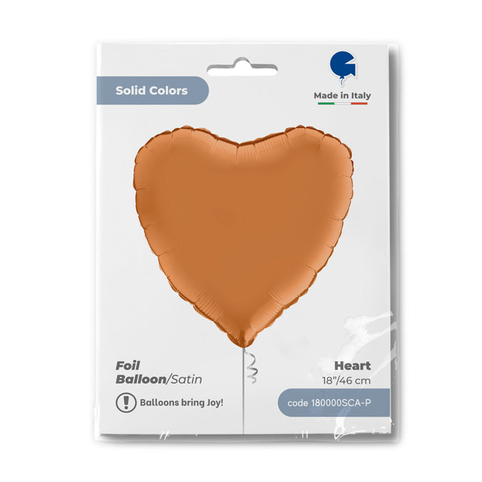 Satin Caramel Herz Folienballon - 18"/46cm