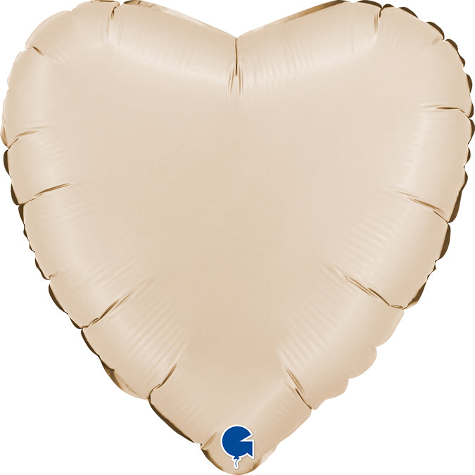 Satin Cream Herz Folienballon - 18"/46cm