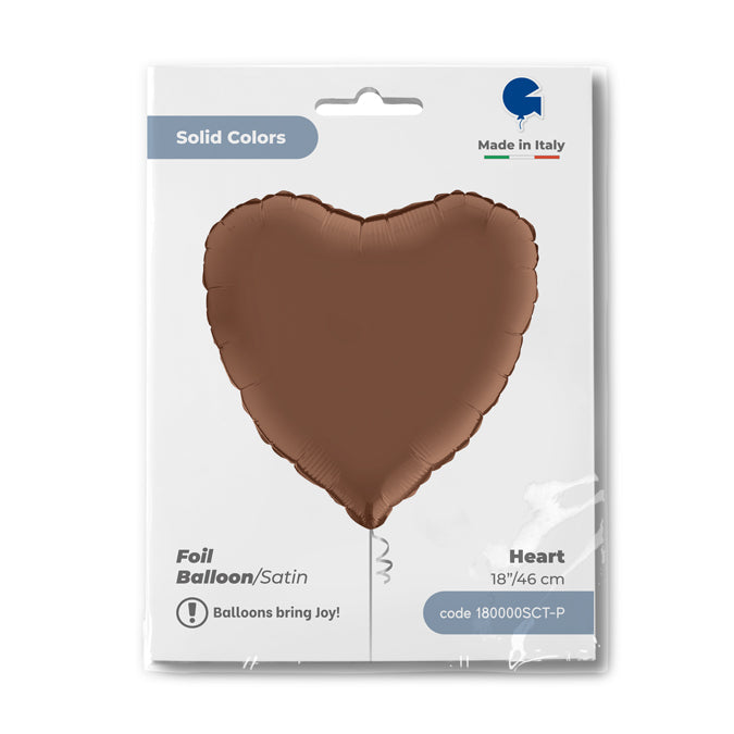 Satin Chocolate Herz Folienballon - 18"/46cm