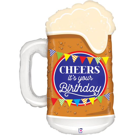 Cheers Birthday Beer Folienballon - 29"/74cm