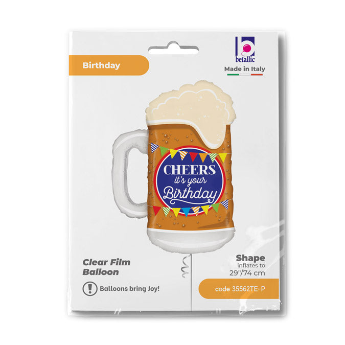 Cheers Birthday Beer Folienballon - 29"/74cm