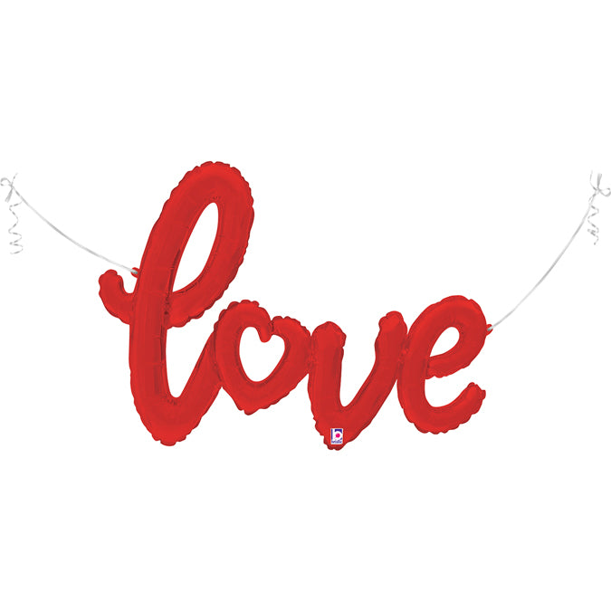 Love Schriftzug Rot Folienballon - 33"/84cm