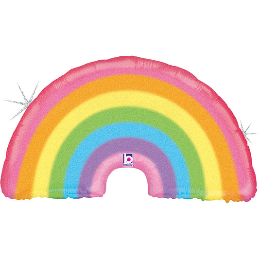 Regenbogen Folienballon Glitter - 32"/81cm