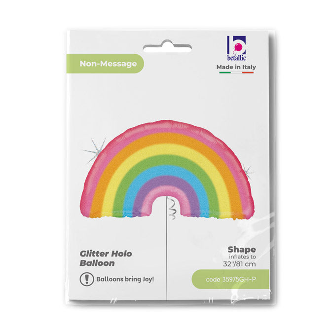 Regenbogen Folienballon Glitter - 32"/81cm