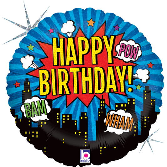 Happy Birthday Superhero Folienballon - 18"/46cm