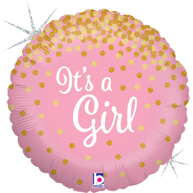 Glittering It's a Girl Folienballon - 18"/46cm