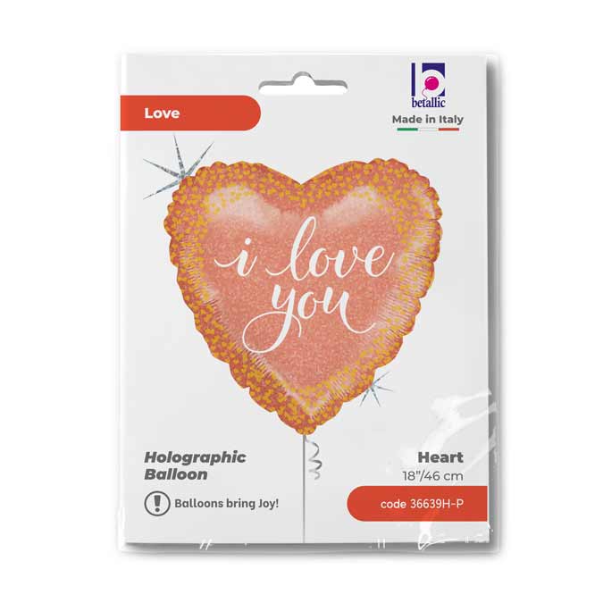 I Love you Roségold Herz Folienballon - 18"/46cm