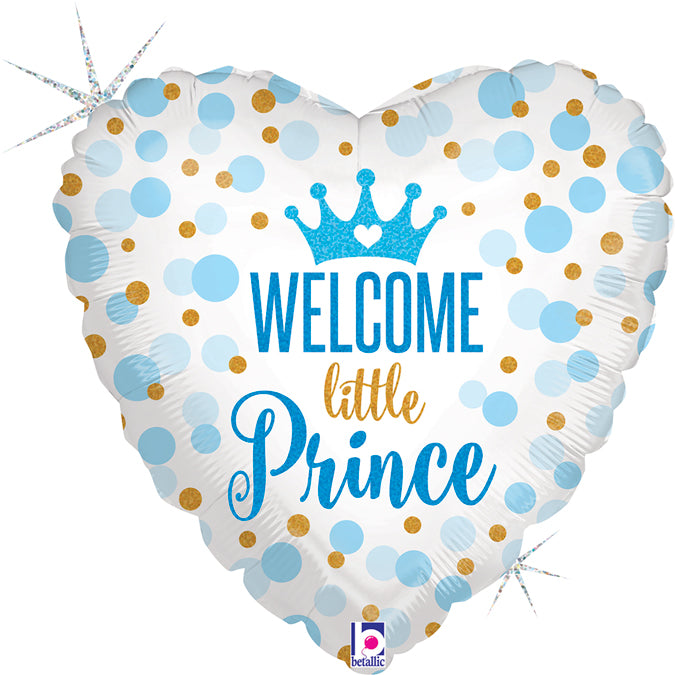 Welcome little Prince Herz Folienballon - 18"/46cm