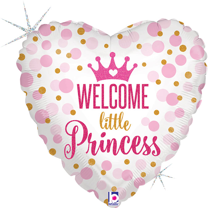 Welcome little Princess Herz Folienballon - 18"/46cm