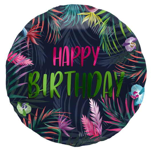 Happy Birthday Neon Tropical Folienballon - 45 cm