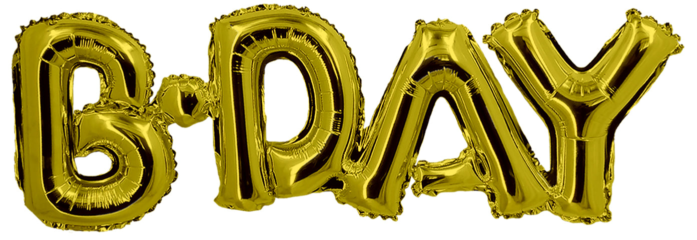 Happy B-Day 3D Golden Dawn Folienballon - 56 cm