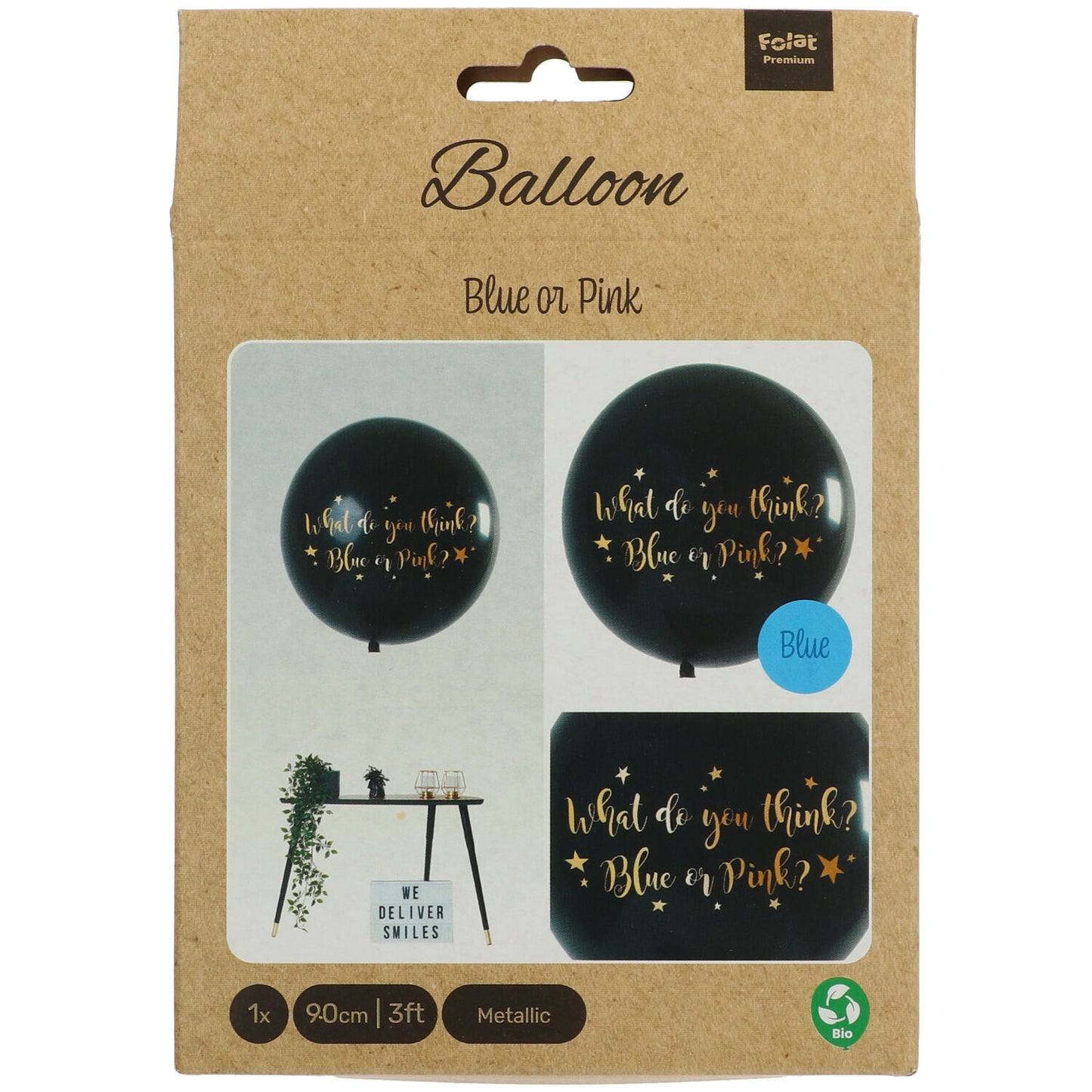 Ballon Gender Reveal Junge Metallic - 90cm