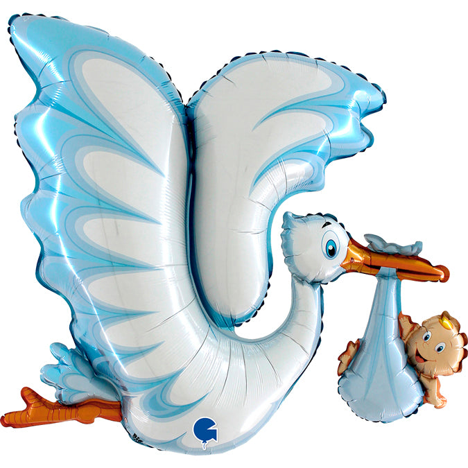 Blauer Storch Folienballon - 45"/114cm