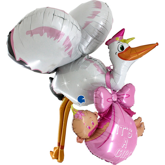 It's a Girl Storch 3D Folienballon - 52"/132cm