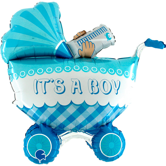 It's a Boy Kinderwagen 3D Folienballon - 33"/84cm