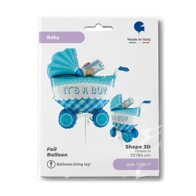 It's a Boy Kinderwagen 3D Folienballon - 33"/84cm