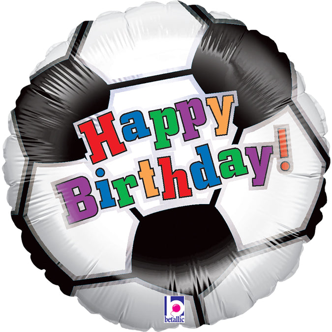 Happy Birthday Fußball Folienballon - 18"/46cm