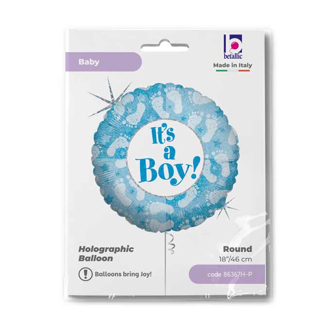 It's a Boy Fuß Print Folienballon - 18"/46cm