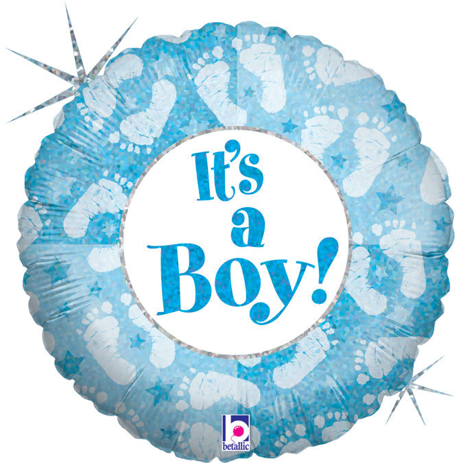 It's a Boy Fuß Print Folienballon - 18"/46cm