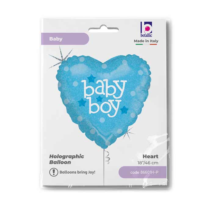 Baby Boy Herz Folienballon - 18"/46cm