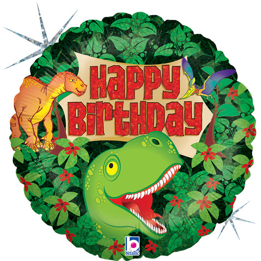 Happy Birthday Dinosaurier Folienballon - 18"/46cm