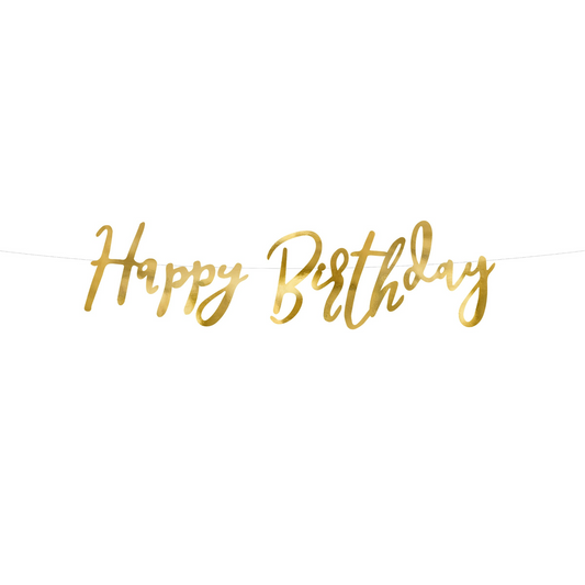 Happy Birthday Girlande Gold - 16,5x62cm