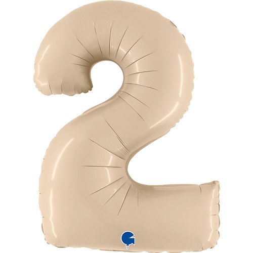 Zahl 2 Satin Cream Folienballon - 102cm