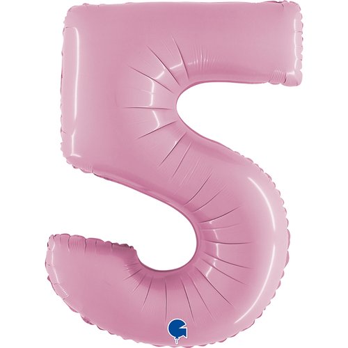 Zahl 5 Pastell Pink Folienballon - 102cm