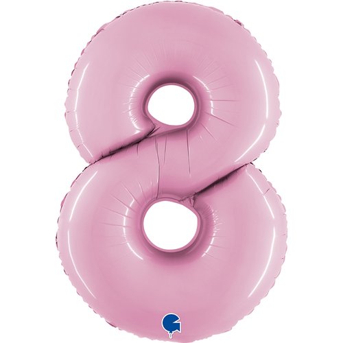 Zahl 8 Pastell Pink Folienballon - 102cm