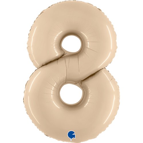 Zahl 8 Satin Cream Folienballon - 102cm