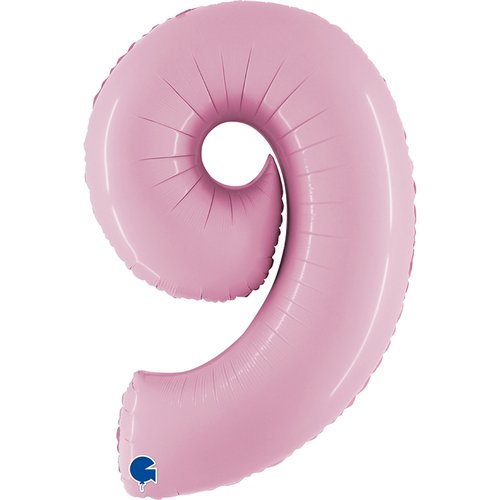 Zahl 9 Pastell Pink Folienballon - 102cm